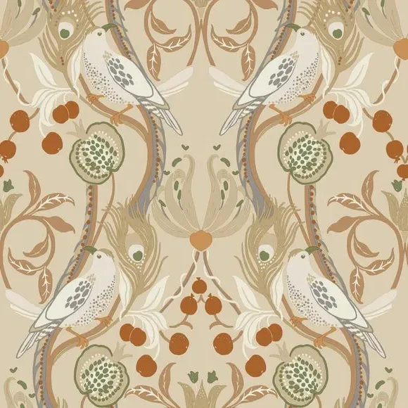 Bird Design Wallpaper - Natural