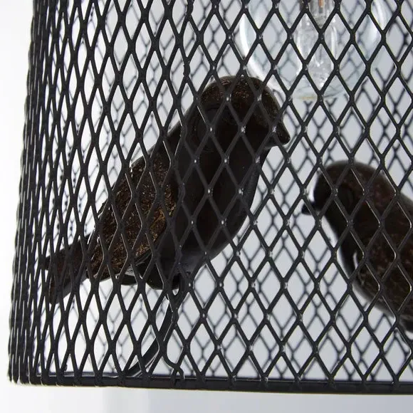 Bird Pendant Shade Easy Fit - Grey, Metal Mesh