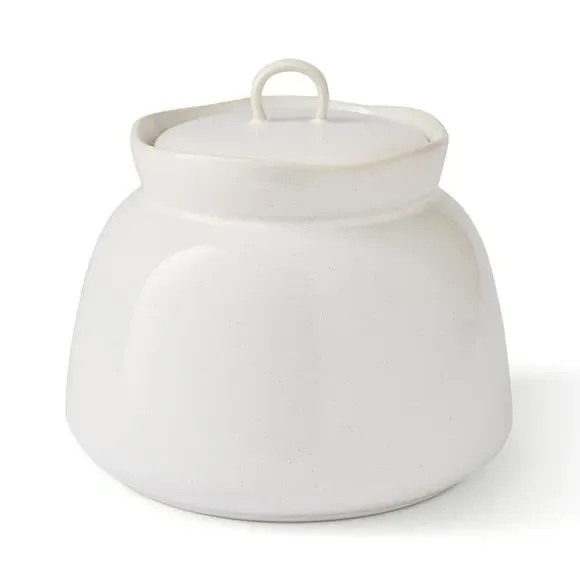 Biscuit Jar with Lid - White, Stoneware