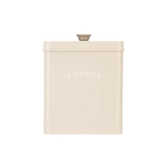 Biscuit Storage Tin with Lid - Cream