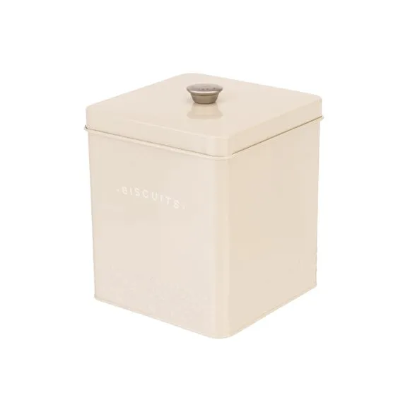 Biscuit Storage Tin with Lid - Cream