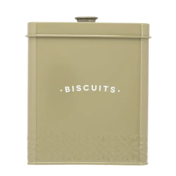 Biscuit Storage Tin with Lid - Light Moss