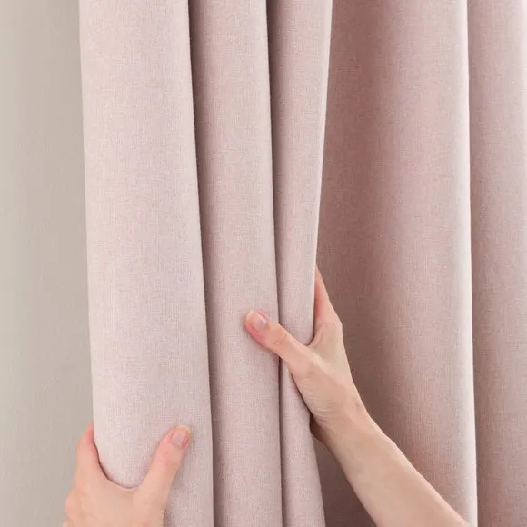 Blackout Curtains Pencil Pleat - Blush, Brushed