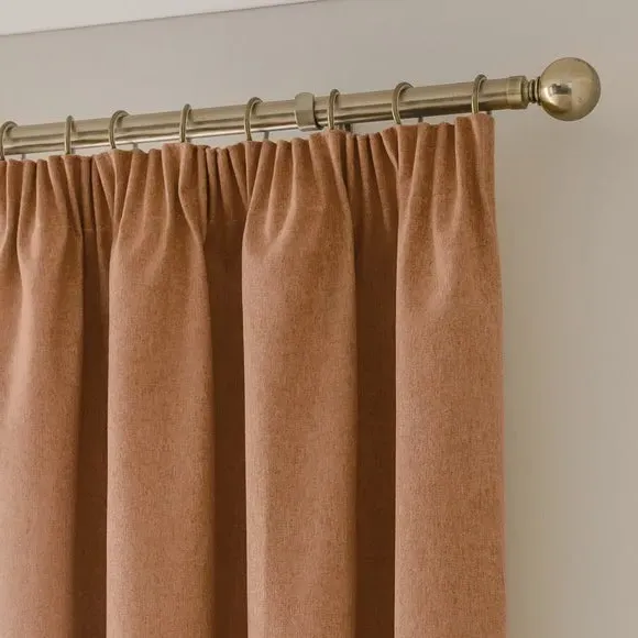 Blackout Curtains Pencil Pleat - Camel, Brushed