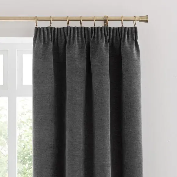 Blackout Curtains Pencil Pleat - Charcoal, Chenille