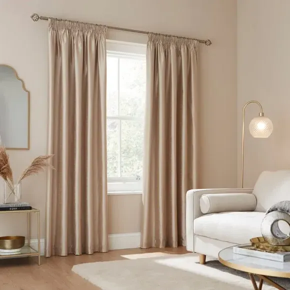 Blackout Curtains with Pencil Pleat - Ivory