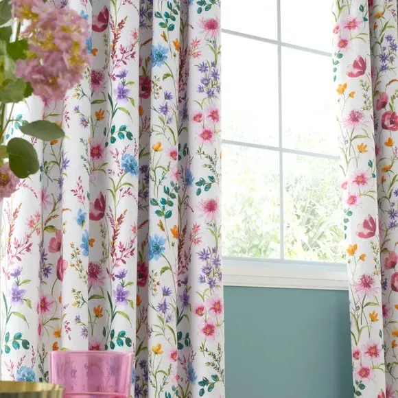 Blackout Curtains with Pencil Pleat - Pink, Polycotton