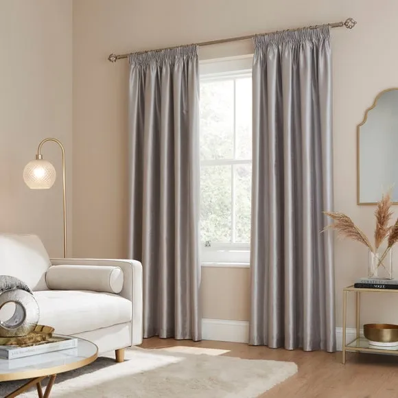 Blackout Curtains with Pencil Pleat - Silver