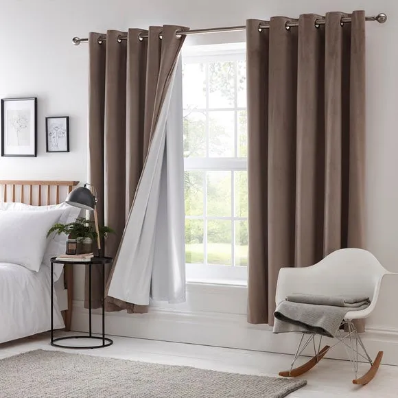 Blackout Eyelet Curtain Linings - White