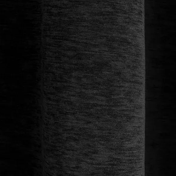Blackout Eyelet Curtains - Black, Chenille