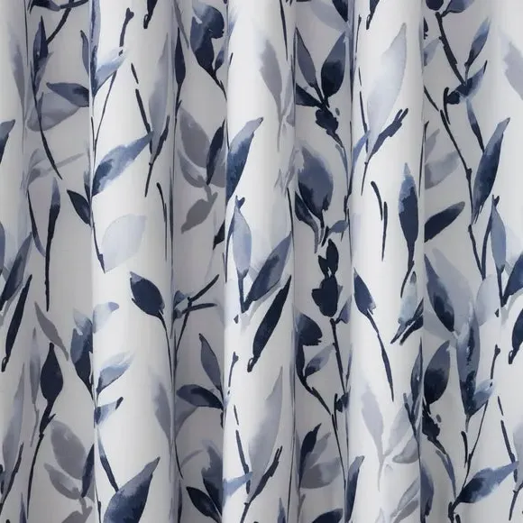 Blackout Eyelet Curtains - Blue, Polycotton
