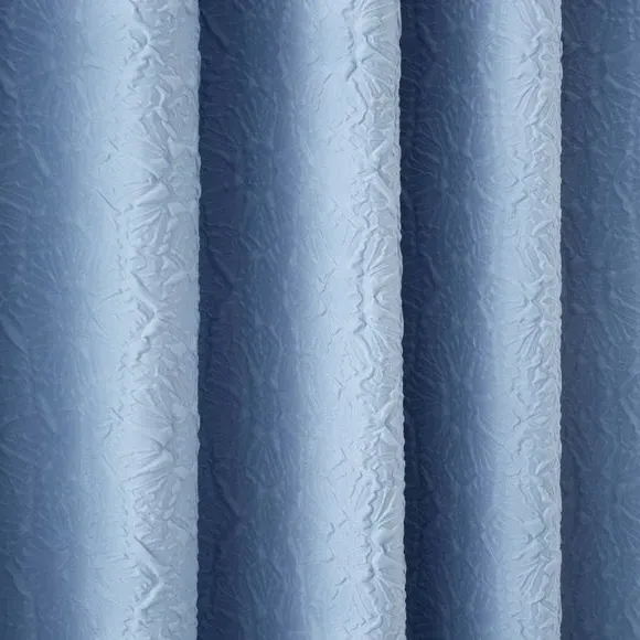 Blackout Eyelet Curtains - Blue, Polyester