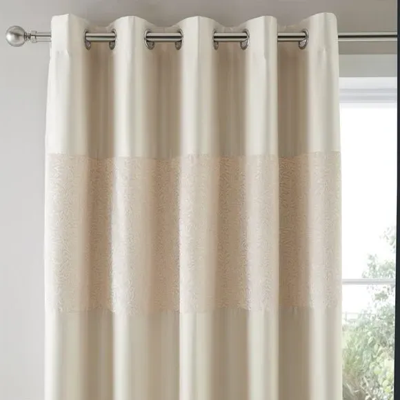 Blackout Eyelet Curtains - Champagne image