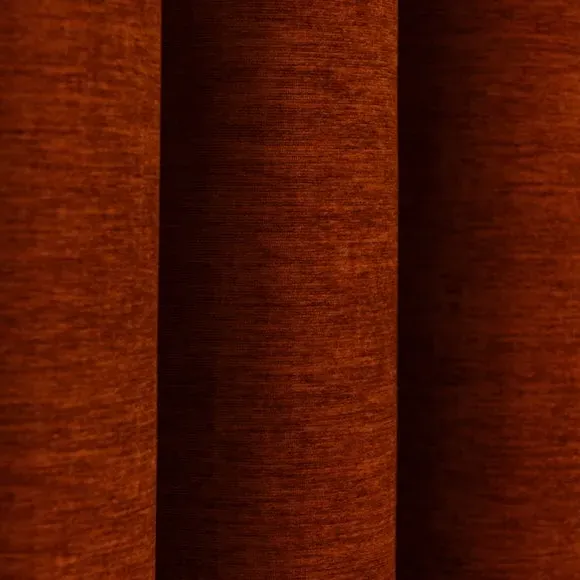 Blackout Eyelet Curtains - Chestnut, Polyester
