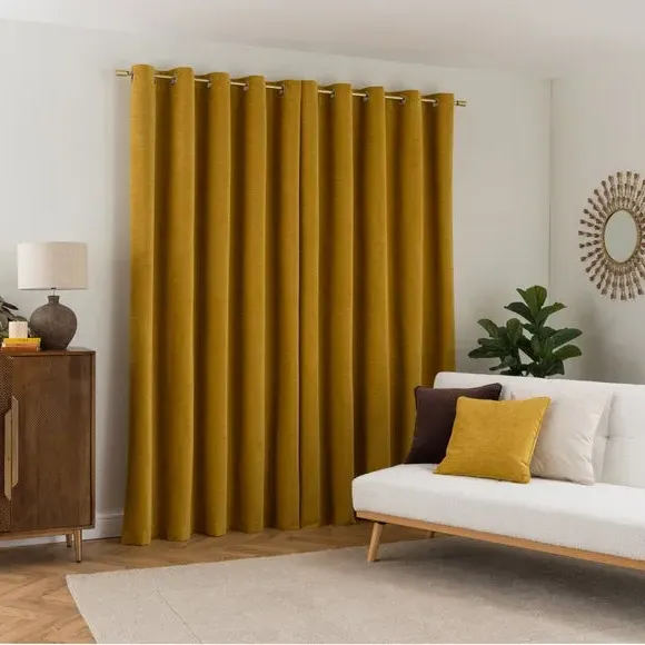 Blackout Eyelet Curtains - Citrus, Polyester