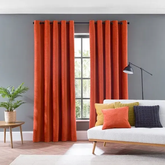 Blackout Eyelet Curtains - Desert Marigold, Polyester