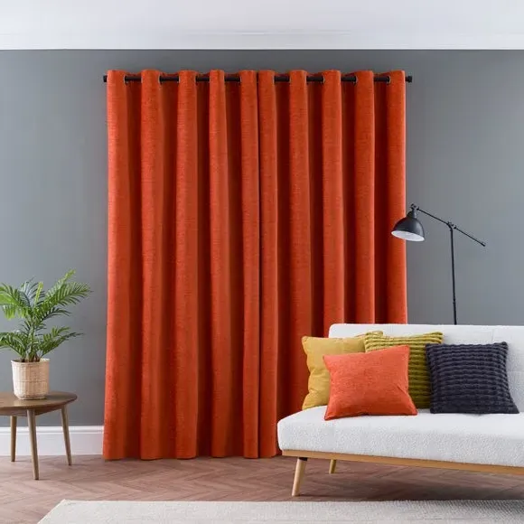 Blackout Eyelet Curtains - Desert Marigold, Polyester