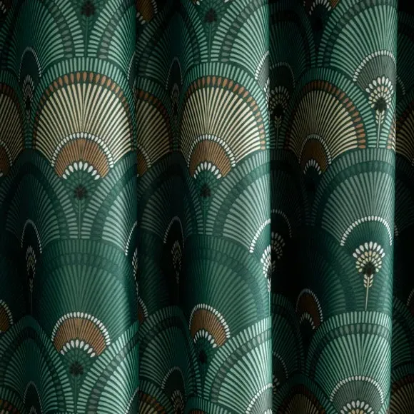 Blackout Eyelet Curtains - Emerald, Polyester
