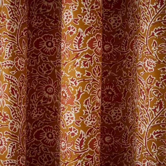 Blackout Eyelet Curtains - Gold, Cotton