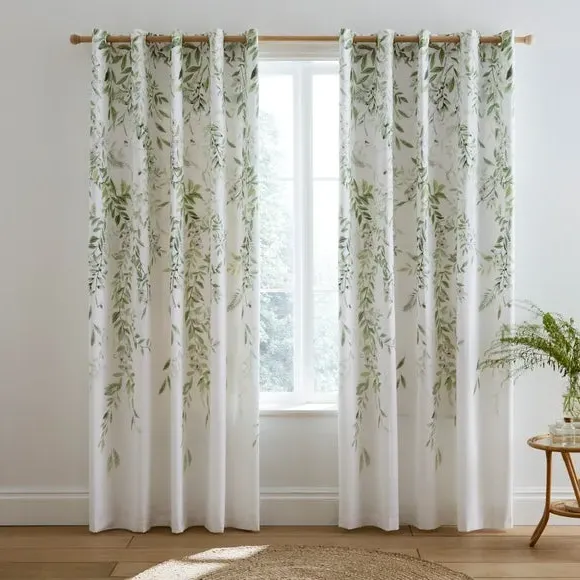 Blackout Eyelet Curtains - Green