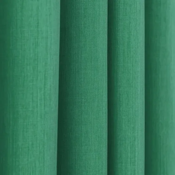 Blackout Eyelet Curtains - Green, Polyester