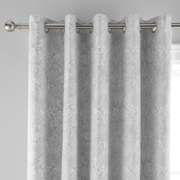 Blackout Eyelet Curtains - Grey, Polycotton image