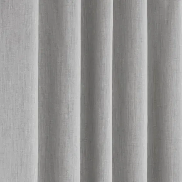 Blackout Eyelet Curtains - Grey, Polyester
