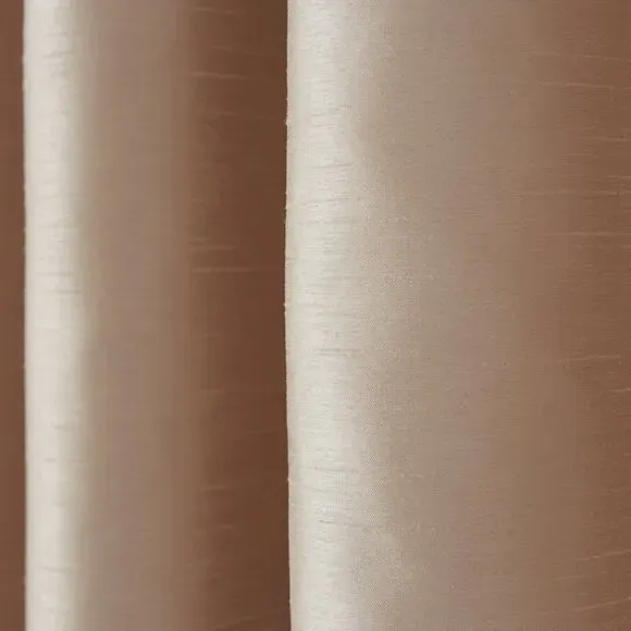 Blackout Eyelet Curtains - Ivory, Faux Silk