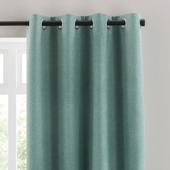Blackout Eyelet Curtains - Jade Mist, Polyester