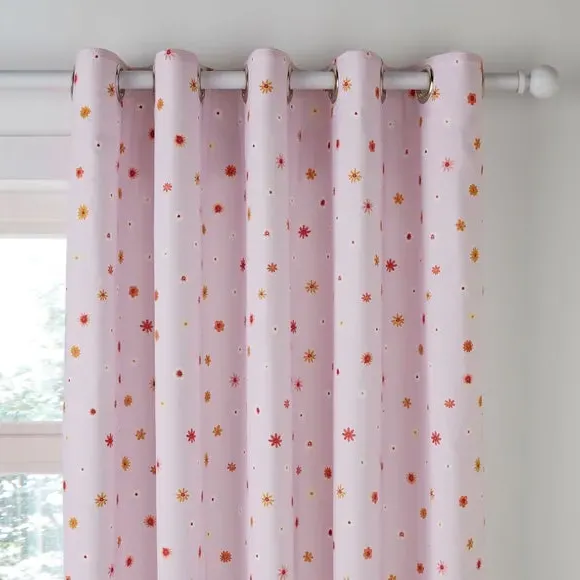 Blackout Eyelet Curtains - Lilac, Polycotton