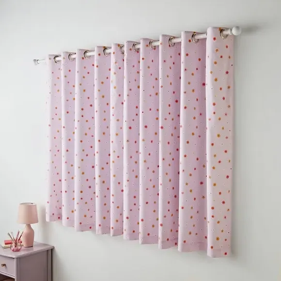 Blackout Eyelet Curtains - Lilac, Polycotton
