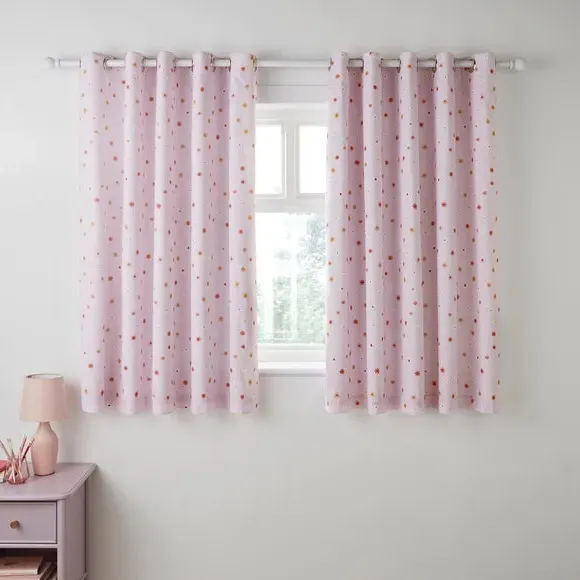 Blackout Eyelet Curtains - Lilac, Polycotton image