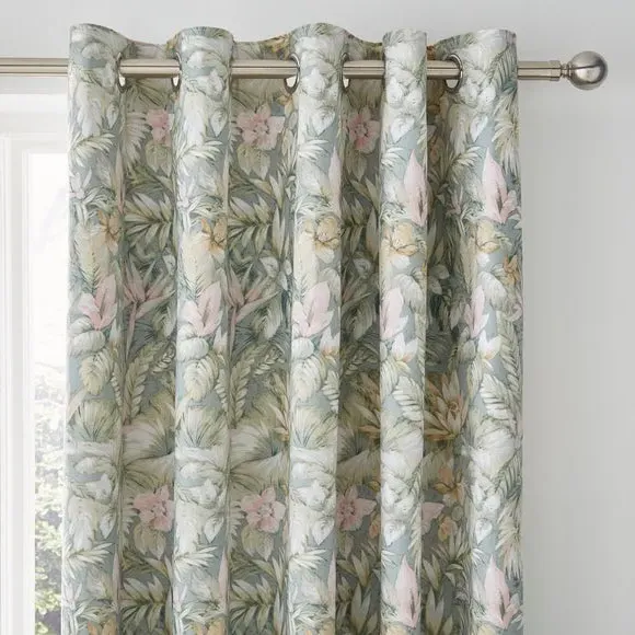 Blackout Eyelet Curtains - Lilypad, Polyester image
