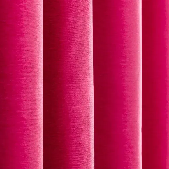 Blackout Eyelet Curtains - Magenta, Chenille