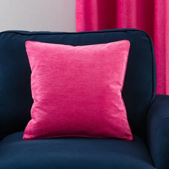 Blackout Eyelet Curtains - Magenta, Chenille