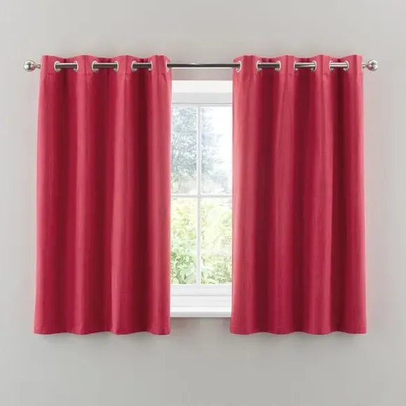 Blackout Eyelet Curtains - Magenta, Polyester