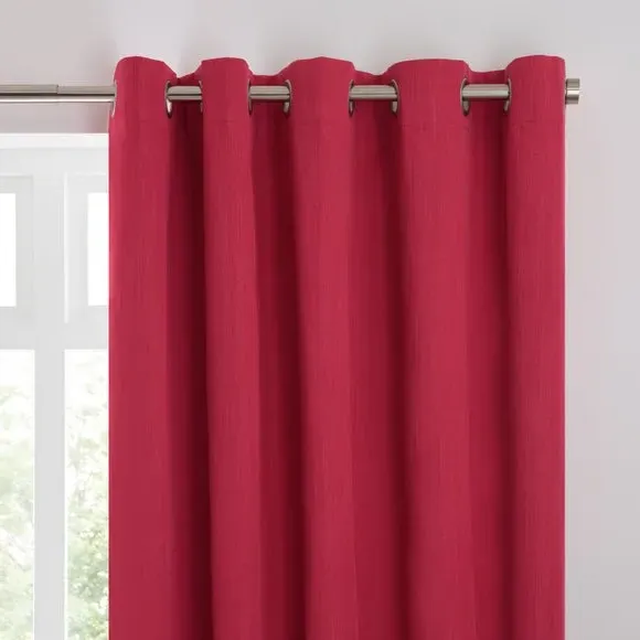 Blackout Eyelet Curtains - Magenta, Polyester