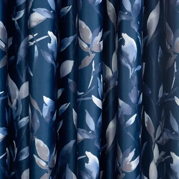 Blackout Eyelet Curtains - Midnight, Velour