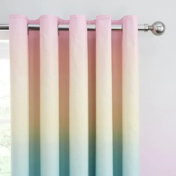 Blackout Eyelet Curtains - Multicolor, Polyester