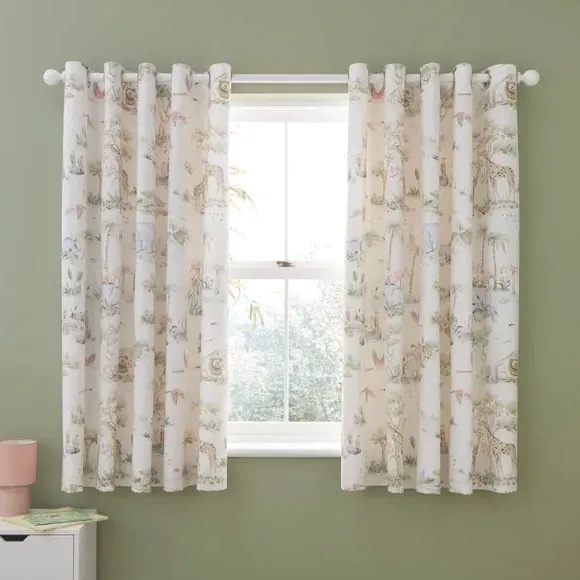 Blackout Eyelet Curtains - Natural, Cotton