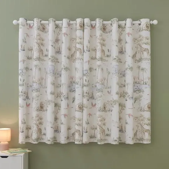 Blackout Eyelet Curtains - Natural, Cotton