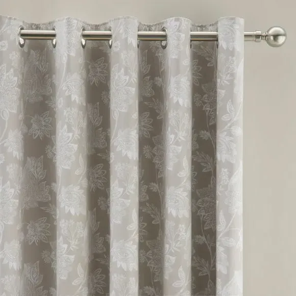 Blackout Eyelet Curtains - Natural, Cotton image