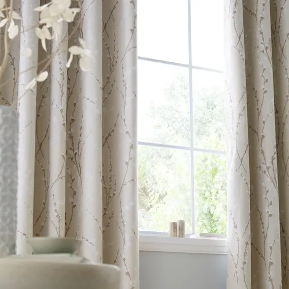 Blackout Eyelet Curtains - Natural, Polycotton