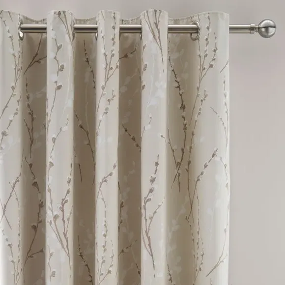 Blackout Eyelet Curtains - Natural, Polycotton