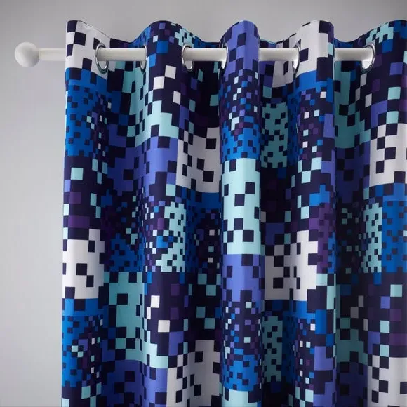 Blackout Eyelet Curtains - Navy, Pixel Design