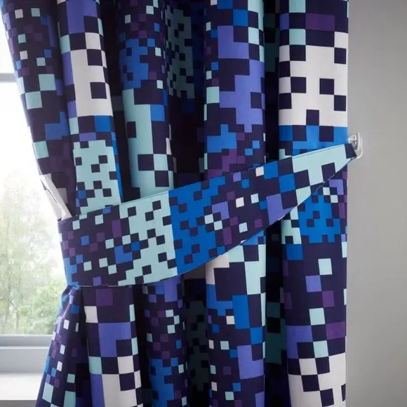 Blackout Eyelet Curtains - Navy, Pixel Design
