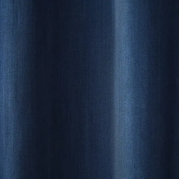 Blackout Eyelet Curtains - Navy, Polyester