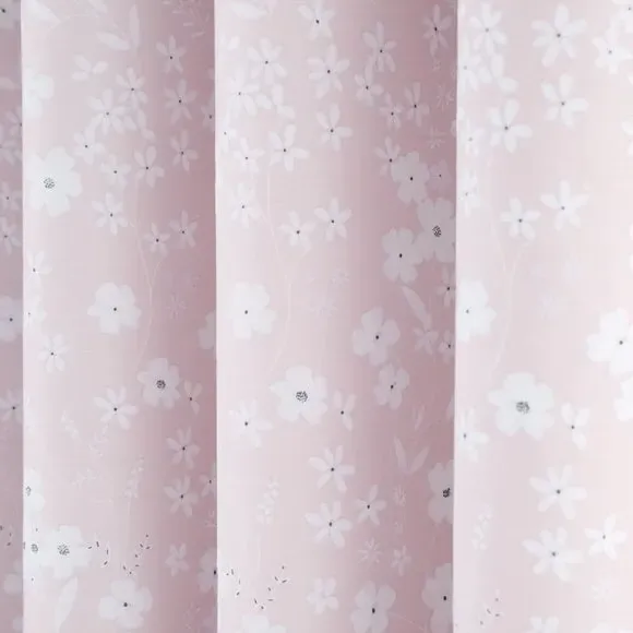 Blackout Eyelet Curtains - Pink, Polycotton