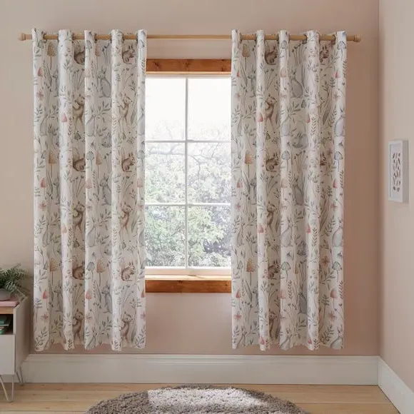 Blackout Eyelet Curtains - Pink, Polycotton
