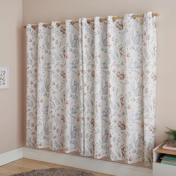 Blackout Eyelet Curtains - Pink, Polycotton